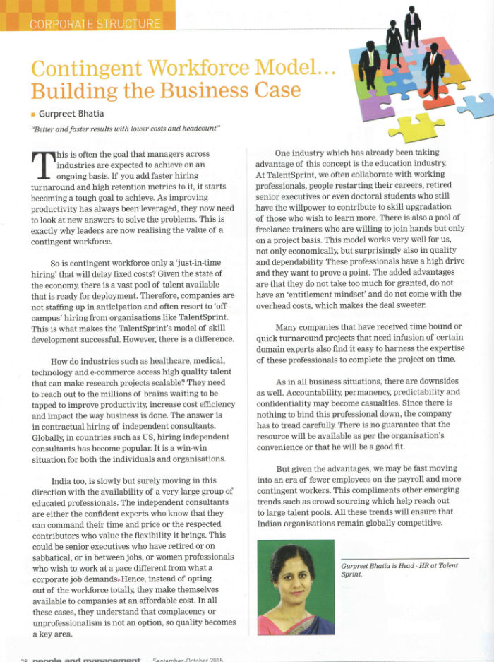 Contingent workforce model- Building the business case
